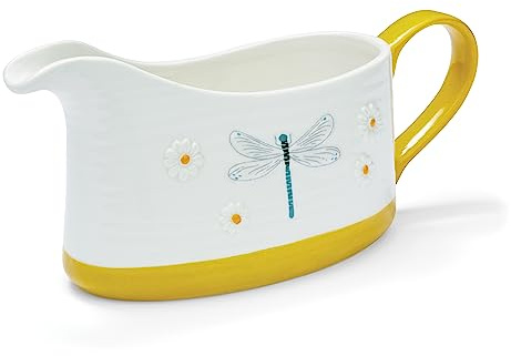 Cooksmart English Meadows Ceramic Gravy Boat Jug for Family Dinners | British Designed, Durable Ceramic, Serving Accessory, Comfortable Handle, Dining Table, Easy Pouring, Sunday Roast
