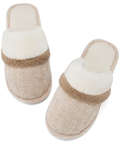 MAXTOP Slippers for Women Soft Plush House Slippers with Cozy Memory Foam Slip-on Indoor Outdoor Creative Gifts for Women Men
