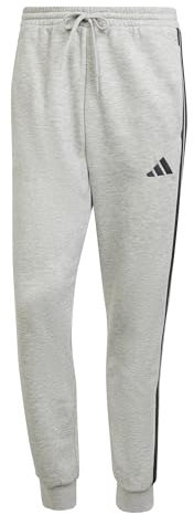 adidas Mezczyzni ESSENTIAL THREE STRIPES FLEECE PANT, medium grey heather/black, L