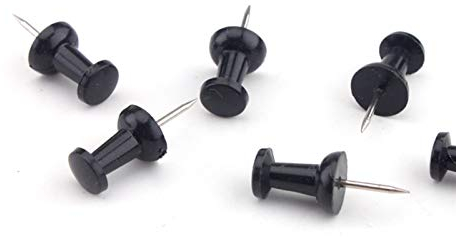 KeuLen Reißnägel, 20 Schwarze Reißzwecken, Standardkarte, Reißzwecke, Schreibwaren, runder Kopf, kleines Dreieck, transparente Reißzwecke, übliche und praktische Verschlüsse