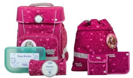 School-Mood Schulranzenset Champion Maxx Hannah (Hase), 7-teilig Grundschule Schulrucksack Schulranzen