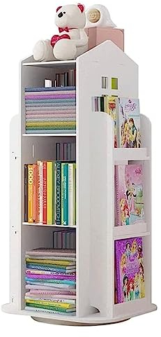 YTGHBIML Bücherturm Freistehend 360° drehbares Bücherregal, 3-stufiges stehendes Bücherregal, einfaches Bilderbuch für Studenten und Kinder, Bücherregal, Familien-Bücherregale perfekte Darstellung