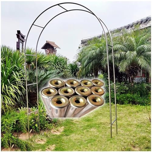 DMMFTERL Torbogen zur Unterstützung von Rosen und Kletterpflanzen, Metall-Hochzeitsbogen-Spalier für Gartendekoration, Edelstahlbogen, Pergola-Spalier, Weinreben-Torbogen (Größe: 150