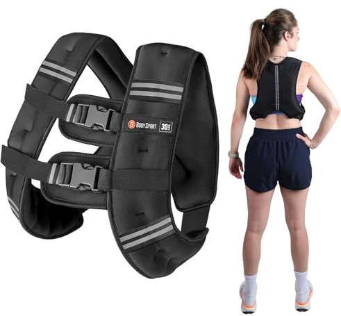 Body Sport Gewichtsweste, 13,6 kg. Verstellbare Fitnessweste für Krafttraining, Laufen, Gehen und Ausdauertraining