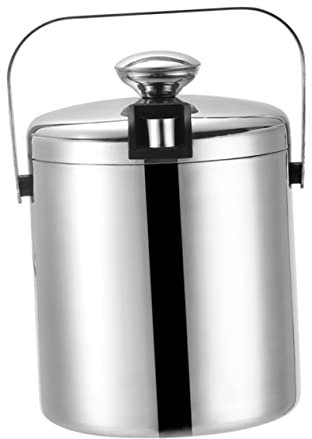 PRETYZOOM Seau à Glace Acier Inoxydable 1,3l Pinces pour Vin Bière Bar Ktv Plusieurs Styles