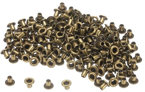 QUARKZMAN 200pcs Œillets en Métal Œillets de 2mm ID, Œillets en Fer Trou Minuscule pour Chaussures Vêtements Ceinture Sac Bricolage Projet Cuir DIY Accessoires, Bronze