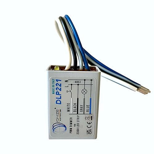 IONIZE DLP221 - Dimmer PWM per Strisce LED a 230V, Controllo a Pulsante, Installazione ad Incasso (No Sfarfallio/Flicker)