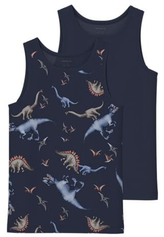 NAME IT Jungen Nmmtank Top 2P Navy Dino Noos