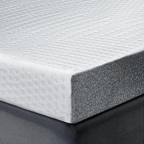 HOMRELEXA Cooling Mattress Topper King Size 4 Inch, Cooling Gel & Bamboo Charcoal Memory Foam Mattress Topper for Back Pain Relief, Firm Dual-Layer Foam Bed Pad with Removable Cover