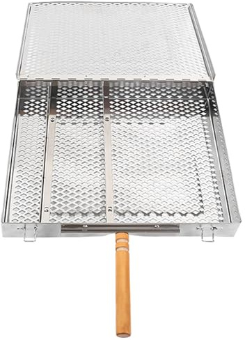 Grillkorb mit Griff - Grill Edelstahl Korb zum Grillen - Picknick Kochen Tool Grill Fisch und Korb für Strandgrill, Abendessen, Bankett Antihaft-Edelstahl Grillbasis