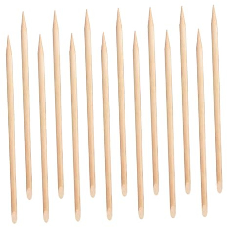 COLLBATH Bâtonnets en Bois Outil Portable pour Manucure et Pédicure 100pcs Extrémités Pointues et Plates Repousse-cuticules pour DIY Vos Ongles