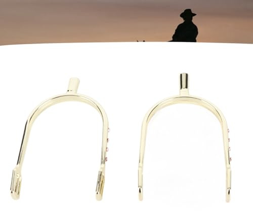 TOPINCN Schmale Sporen aus Verchromtem Messing und Zinklegierung für Damen. Robuste und Schöne Sporen für Damen und Reitanfänger (Gold)