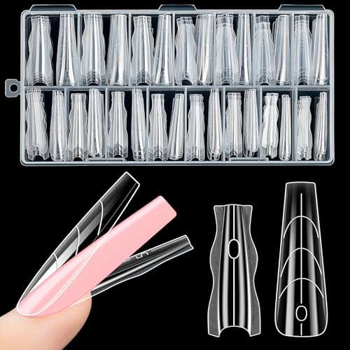 Kiiwah 180 Pièces Popit Ongle Sandwich, 15 Tailles Polygel Ongle Sandwich Dual Nail Form Durable et Réutilisable Nail Double Formes pour DIY Salon (Ballet)