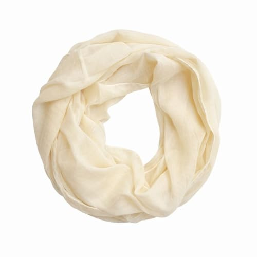 Generisch Damen Loop Schal Loopschal Rundschal Schlauchschal Tuch Halstuch aus 50% Seide 50% Baumwolle Uni einfarbig für Frühling Sommer Ganzjährig Größe ca. 45 × 160 cm