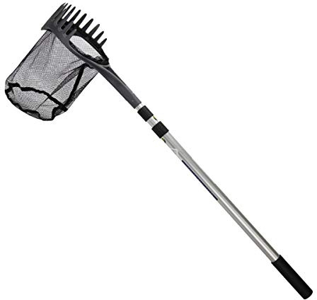 Aquascape PRO Profi-3-in-1-Teichnetz mit Rechen und Schaber, Teichhai, Robustes Design, Teleskopgriff ausziehbar bis 243,8 cm, ideal für Teichreinigung und -Pflege