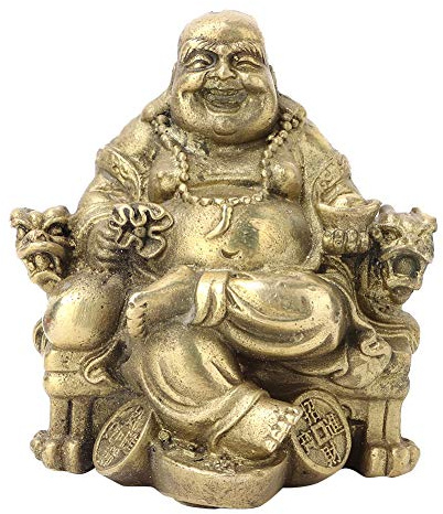 Hilitand Lächelnde Maitreya Buddha Figuren Statue Bedeutung Gesundheit und Glück für den Raum Büro Dekoration Feng Shui Messing