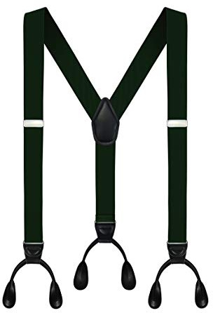 Moulen Men's Y-Back 1.4 Inches Wide Button End Suspenders, Green