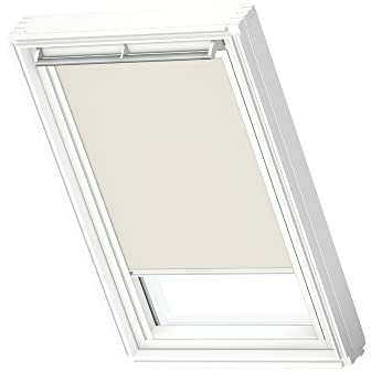 VELUX Dachfenster Rollo Verdunkelung CK06 Hellbeige mit weißer Führungsschiene