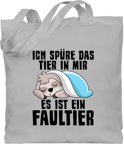 Shirtracer - Baumwolltasche - Sprüche Statement mit Spruch - Ich spüre das Tier in mir es ist ein Faultier