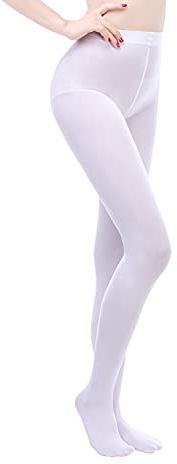 EVERSWE 80D Microfaser Damen Strumpfhose (S/M, Weiße)