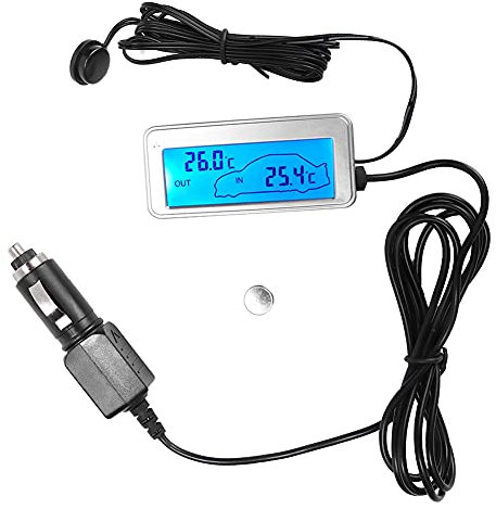 Auto-Temperaturanzeige, 12-V-Auto-Digital-LCD-Anzeige, Indoor-Outdoor-Empfindlichkeitsthermometer, Temperaturmesser