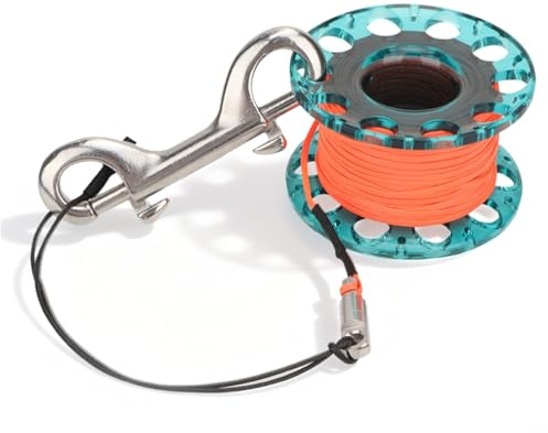 Tauchen Reel, 7x4,3cm 30m Fingerhaspel Spule zum Tauchen Plastik Schnorcheln Tauchen Finger Spool Reel Taucher Speerfischen Unterwasser Zubehör mit 3,6 Zoll beidseitigem Bolzen Schnappverschluss