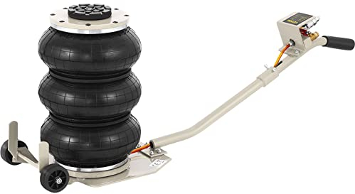 VEVOR Pneumatischer Wagenheber Air Jack 3 t, Weiß Dreifachbeutel-Luftheber 140-450 mm Hubhöhe Airbag Luftwagenheber mit langem Griff, 5 Minuten Hub Luftheber Wagenheber für SUV, LKW, Pkw usw.