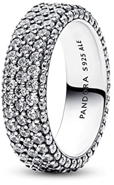 Pandora Timeless Pavé-Ring, Dreifachreihe, Sterlingsilber, mit klarem Cubic Zirkonia