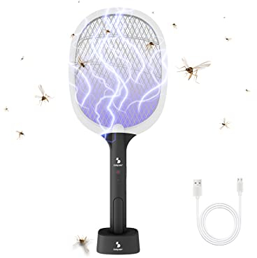BEPER P206ZAN250 Racchetta Zanzare Elettrica Ricaricabile USB - Racchetta Insetti con Base