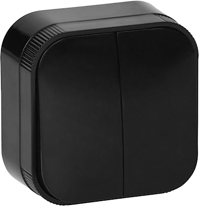 Miratic Interrupteur Mural Double Chandelier IP20 Installation en Saillie Bouton Commande Pour Eclairage (noir)