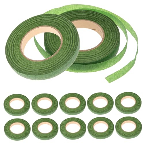 FUNOMOCYA 12rollen Grünes Blumenband Für Blumenstämme Blumenstielwickelband Wickelzubehör Für Floristen-bastelprojekte