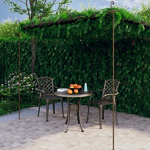 ShCuShan Pergolato da Giardino Marrone Anticato 4x3x2,5 m in Ferro,Pergolato in Legno impregnato, per la Protezione dal Sole e Arredamento Esterni