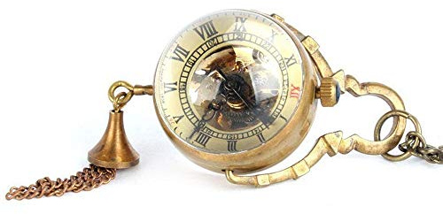 LVUNZJCA Herrfickur klassisk vintage kristall transparent mekaniskt fickur rund väggklocka herr fickur för födelsedag, b, En storlek