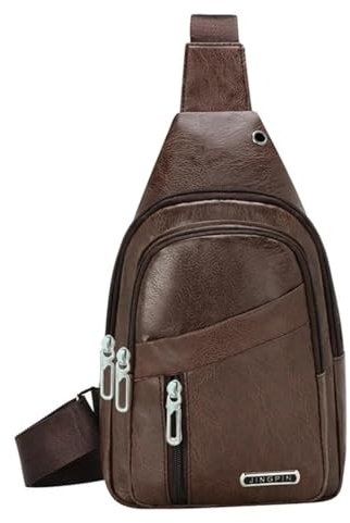 YUEZHAN Rucksäcke Daypacks Herren Crossbody-Taschen Herren Brusttasche Umhängetasche Leder Umhängetaschen Diagonal Paket Rucksack Reise Braun