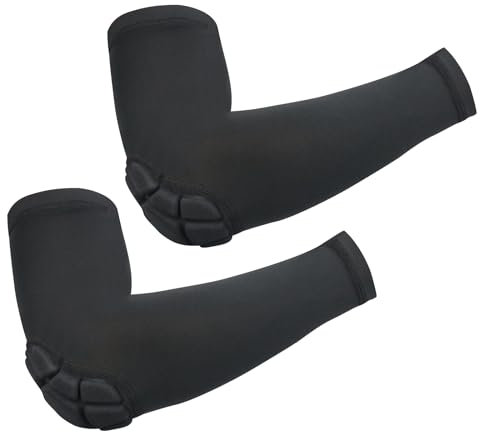 2 Pc Gepolsterte Armschoner, Ellbogenschoner Sport, Torwart Ellenbogenschützer, Volleyball Armschoner Herren, Armlinge Ellenbogenpad, Handball Oberarm Schoner für Basketball Fußball Softball Cricket