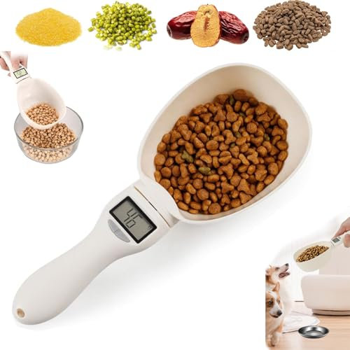 Food Measuring Scoop Scale, Digital Measuring Spoon Scale Scale Highly Accurate Measuring Spoon Scale with LCD Screen Display and Replaceable Spoons for Kitchen/Pet Food Measuring Scoop (1 pcs)