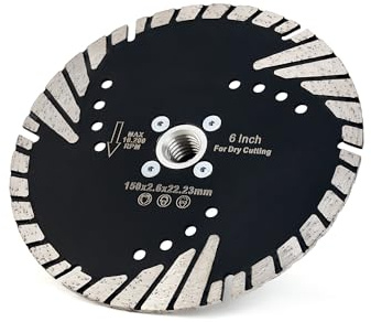 Solidure 150mm Diamanttrennscheibe mit Flansch M14,Turbo Diamant-Trennscheibe für Stein,Beton,Bordstein,Natur- und Kunststein