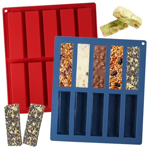 Webake chokladflingor mini energibar formar silikon 2 st 10 hål liten rektangel silikonform