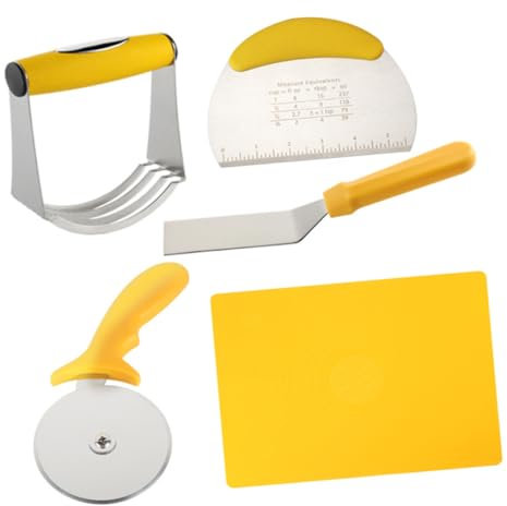 PRETYZOOM 5stücke Küchenteigwerkzeuge Mit Pizzaschaufel Pizzaschneiderrad Und Küchenteigmatte Für Backen Edelstahl Teig Cutter Mit Messskala Für Präzises Schneiden