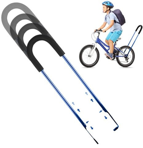 PORFOYO Fahrradstange Für Kinderfahrrad,Schubstange Für Kinderfahrrad,Schiebestange Kinderfahrrad,Schiebestange Für Kinder Fahrrad Für Lange Strecken,Bergauf-Fahrten(Blau)
