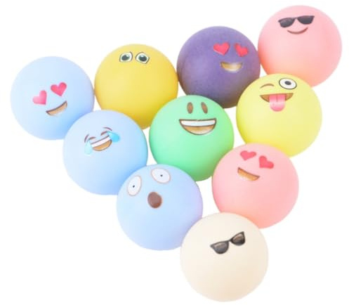 KOMUNJ 30 Stück Tischtennisbälle, Spaß Training Ping Pong Bälle Tischtennis mit Emojis Tischtennis Bälle Set, für den Vergnügungspark Launch Machine