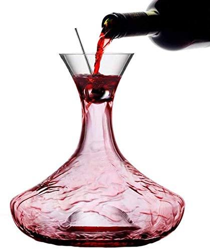 Carafe à vin épaisse, Carafe à vin en cristal soufflé à la main en acier inoxydable 2000 ml avec bouchon
