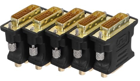 CONGARTENO 5 pezzi Adattatore Dvi Vga con Vite in Ferro Convertitore Segnale Dvi Maschio Vga Femmina per Tv e Monitor Compatibile Connessione Stabile e Plug Play