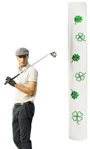 Copertura Per Bastone Da Golf Per Allineamento - Supporto In Pelle PU 36x5 Cm, Protezione Con Motivo A Trifoglio, Copertura Per Bastone Da Golf Con Materiale E Design Facile Da Indossare E Togliere |