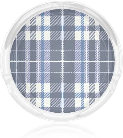 Ash Tray Glass Ashtray, Ashtrays for Smokers Indoor Tabletop Decoration (Blue Grid)