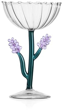 Ichendorf Milano Coppa Champagne Lavanda, Collezione Botanica, 28 cl, Vetro Borosilicato, Fatto a Mano