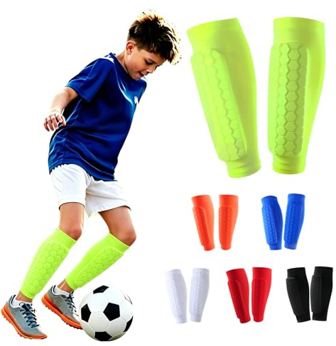 Fancysky 1 Par de Espinilleras Fútbol Niño, Transpirables y Antigolpes para Niños y Niñas, Ideales para Fútbol, Baloncesto, Ciclismo y Senderismo