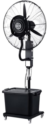 AnYaBinni Ventilador de Pie con Nebulizador de Agua, Depósito de 40L y 3 Velocidades | Ventilador Industrial Portátil con Alcance de 20m para Exterior, Jardín, Terraza y Grandes Espacios