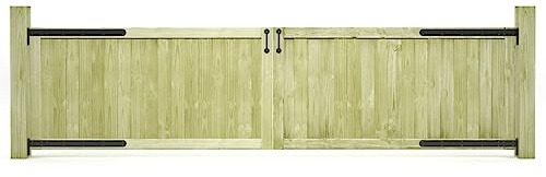 HFXHIJXQ Gartentor 2er Set aus Kiefernholz Imprägniert, Holz Zauntor Pforte Doppeltor für Garten Terrasse und Hof, Robustes Holztor Lattenzaun Tor, Gesamtgröße 300 x 75 cm