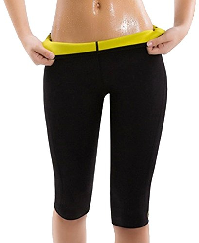 Litthing Pantalones de Sauna Deportivo Neopreno Leggings Alta Cintura Reductora Quemar Grasa Pérdida de Peso Desarrollo Muscular Sudor Yoga Running Fitness Elástico para Mujer (Negro, L)